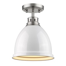  3602-FM PW-WH - Duncan Flush Mount in Pewter with a White Shade